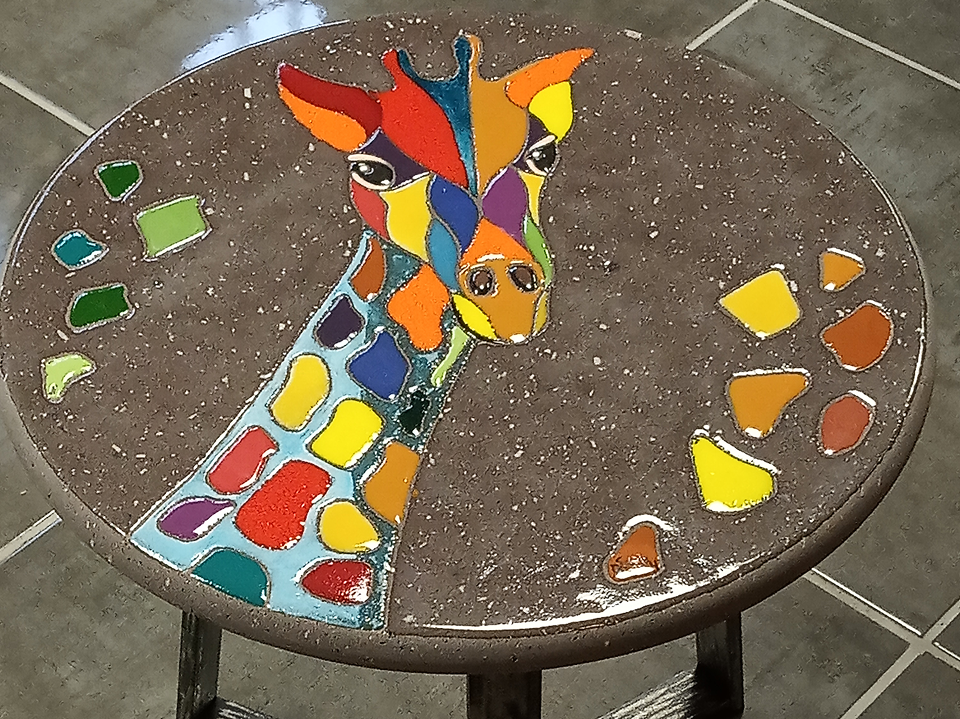 émaillage sur lave couleur